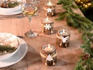 Candelabro navideño de madera al por mayor