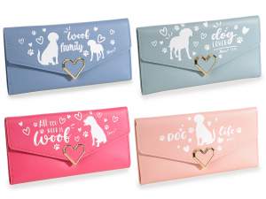 portefeuille gros femme animaux chiens coeur