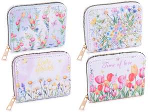 portefeuille femme en gros fleurs imitation cuir