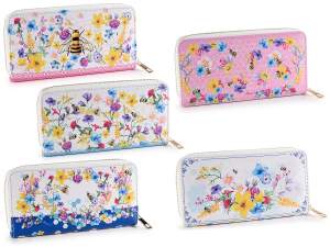 grossiste portefeuille femme fleurs miel