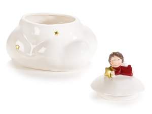 Gros pot à biscuits en céramique ange de Noël