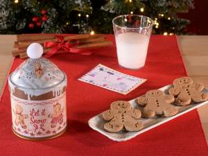 gros bocal en métal pain d'épices de Noël