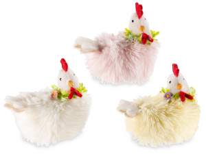 Vente en gros décoration de poule en fourrure douc