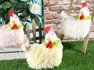 Vente en gros décoration de poule en fourrure douc