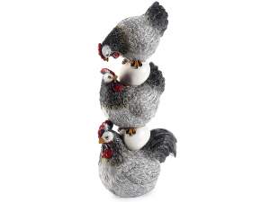grossiste décoration poules oeufs en résine