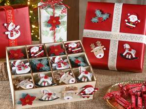 emballage de Noël en tissu double face en gros