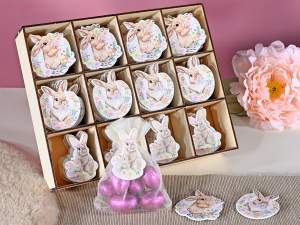 lapins en gros décoration recto verso Pâques