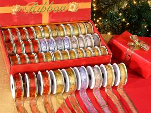Rubans de Noël en gros, bordures modelables