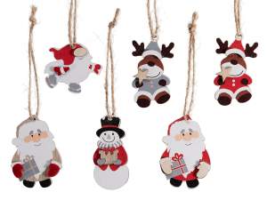 décoration en bois en gros arbre du Père Noël