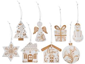 décoration de sapin de Noël en bois en gros