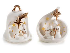 Grossisti presepi bianco oro luce
