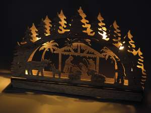 Ingrosso presepi luce legno laser