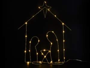 Presepe luminoso Sacra Famiglia all'ingrosso