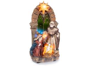 Ingrosso presepe resina colorata luci