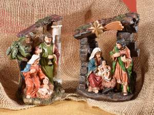 Grossista presepe resina colorata Natale