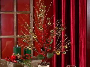 Ramas decorativas navideñas doradas al por mayor