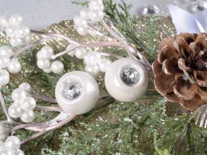 Ingrosso bacche bianche ramo natale