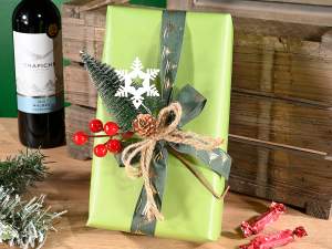 ingrosso rametto pino natale bacche pigna