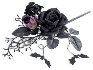 Grossista rametto rose nere Halloween
