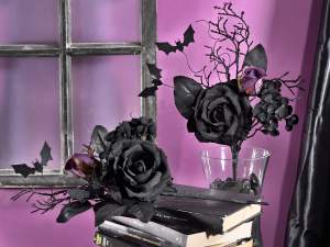 Grossista rametto rose nere Halloween