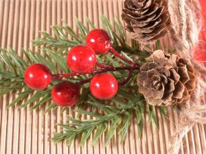 Grossista pick natale pigne bacche fiocco corda
