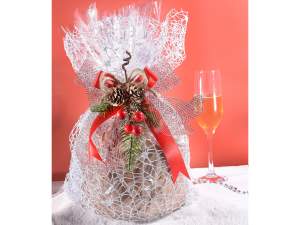 Grossista pick natale pigne bacche fiocco corda