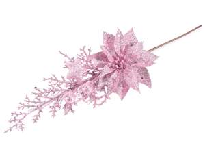 Ingrosso fiori artificiali natale rosa