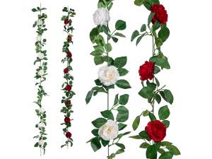 ingrosso ghirlanda peonie rosse bianche