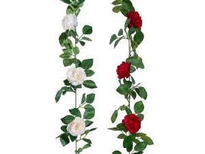 ingrosso ghirlanda peonie rosse bianche