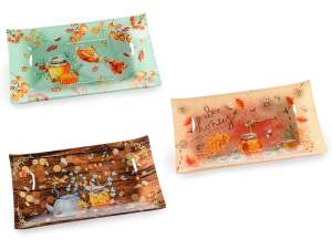 wholesale glass plate bees honey