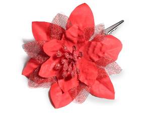 Poinsettia poinsettia poinsettia glitter clip