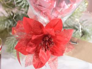 Poinsettia poinsettia poinsettia glitter clip