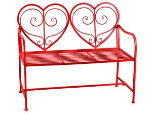 Valentine's Day red metal bench wholesale