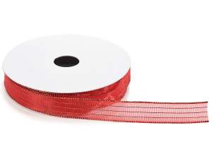 Wholesale red ribbon with lamé threads