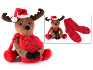 ingrosso regalo natale calze renna peluches