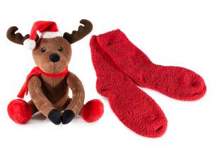 ingrosso regalo natale calze renna peluches