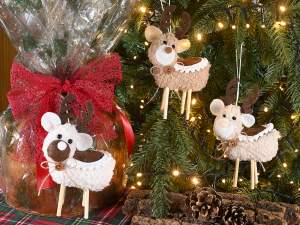 Decoración árbol reno de piel ecológica