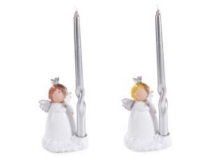 Angel candle holder silver christmas wholesale