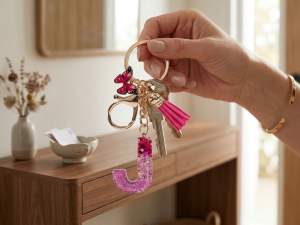 wholesale charm key holder letter J