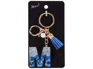 wholesale charm keychain M alphabet