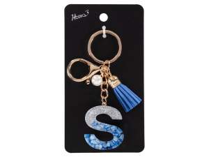 wholesaler keychain alphabet letter S