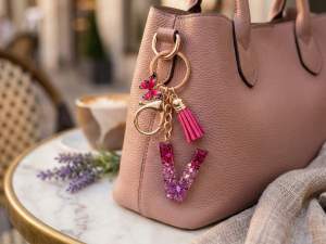 wholesale V letter alphabet keychain