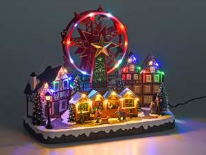 Wholesale Christmas village wheel lights music