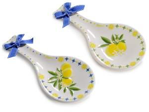 Suport de lingurita din ceramica cu decoratiuni 