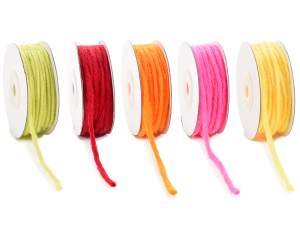 Wholesalers colored rope ribbons with wool effect