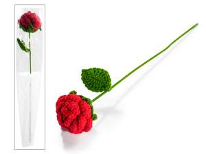 ingrosso rosa rossa uncinetto