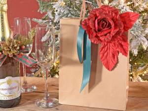 Ingrosso rose rosse artificiali stoffa