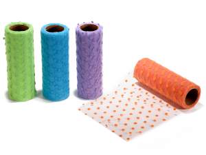 Grossiste tulle coloré pois velours