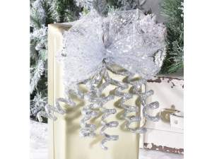 Rouleau de tulle de Noël en gros or argent