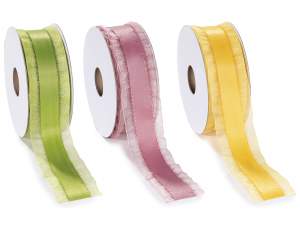 rubans d'organza satinés colorés en gros